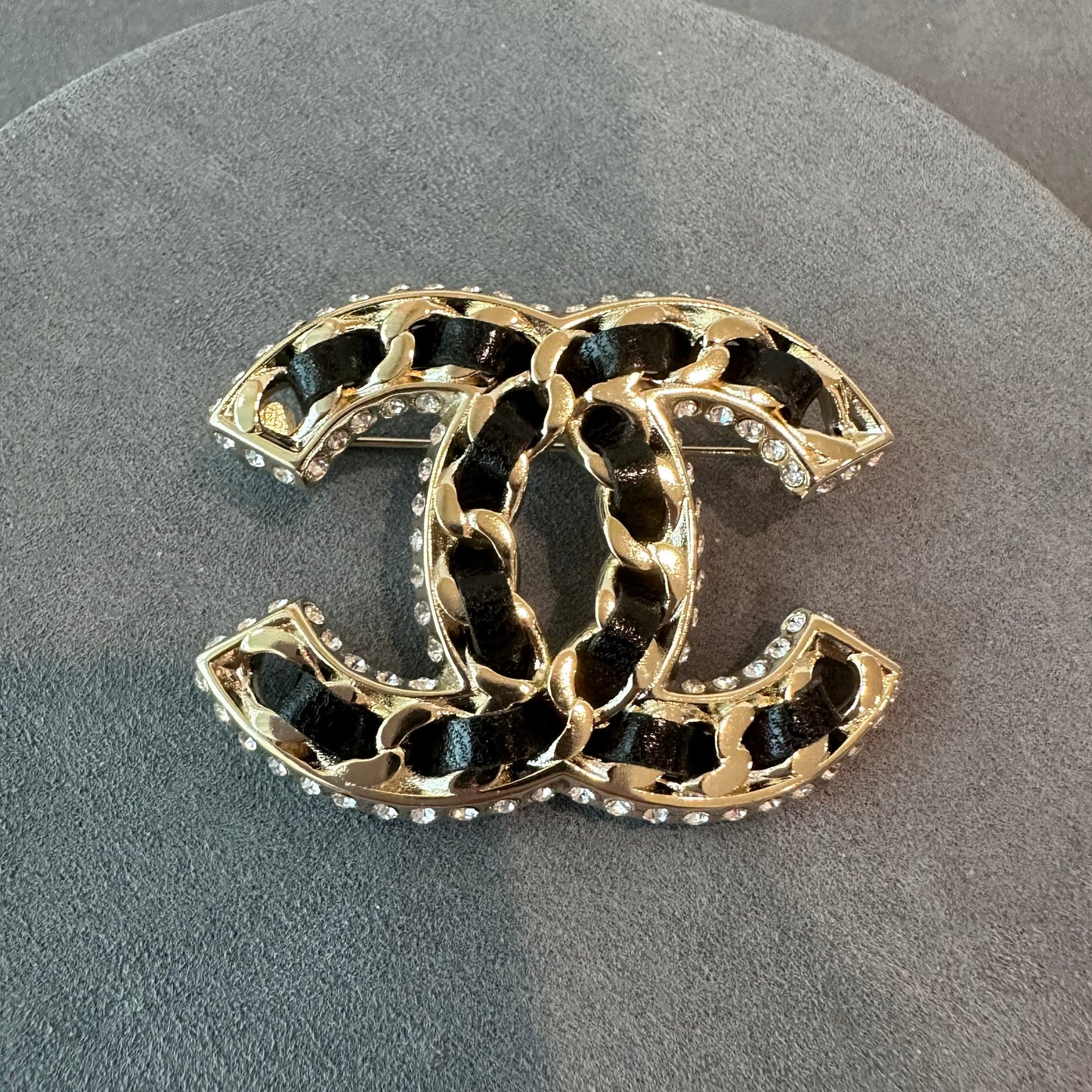coco leather gold brooch - ParadiseKissCo