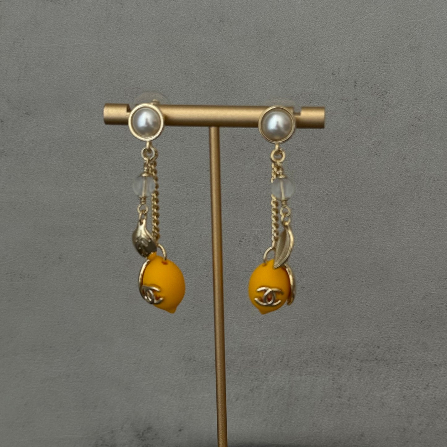 coco lemon gold dangle earring