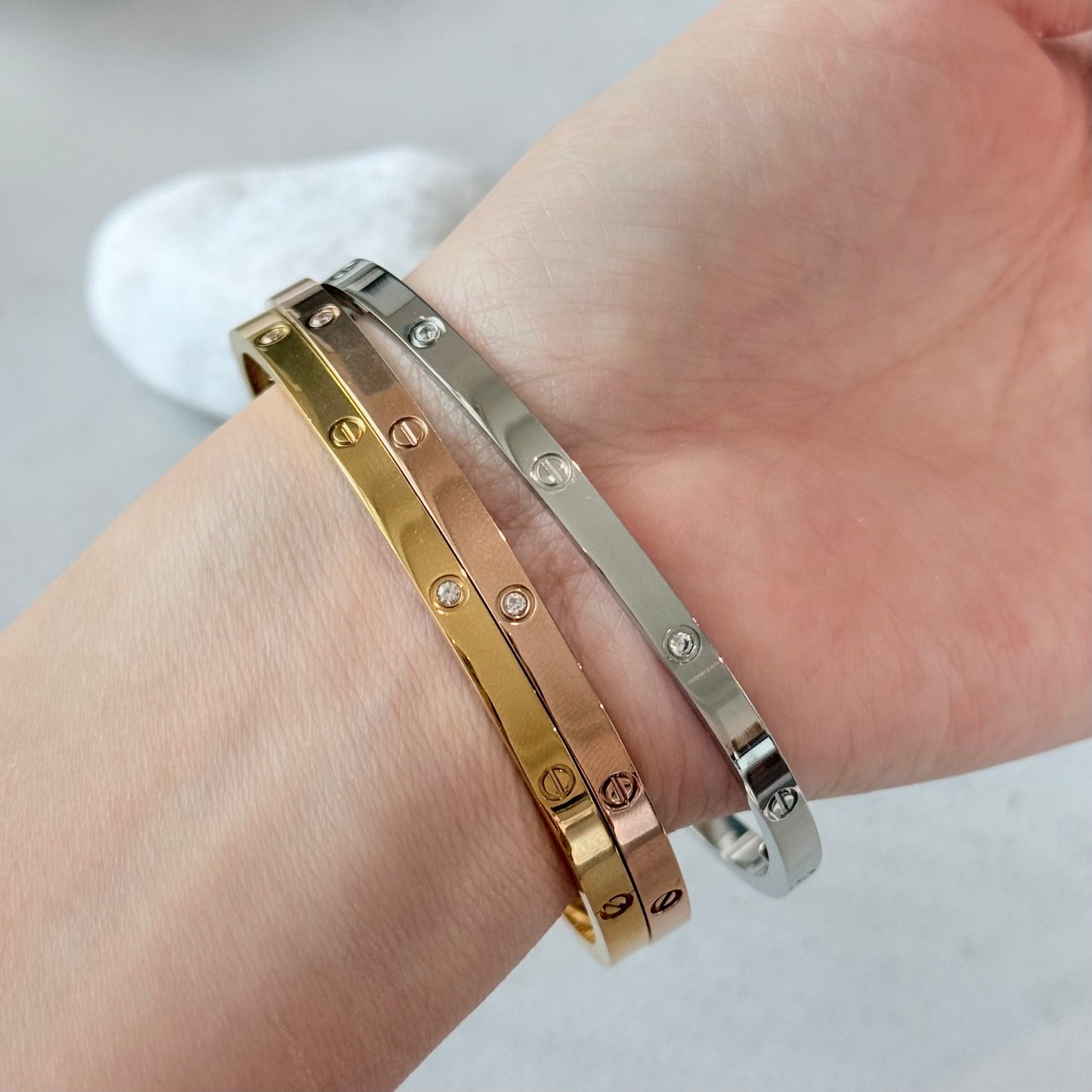 Love bracelet Narrow with 4 cz diamonds