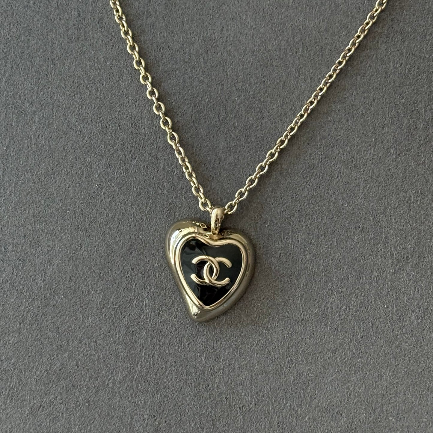 Coco black heart light gold Necklace