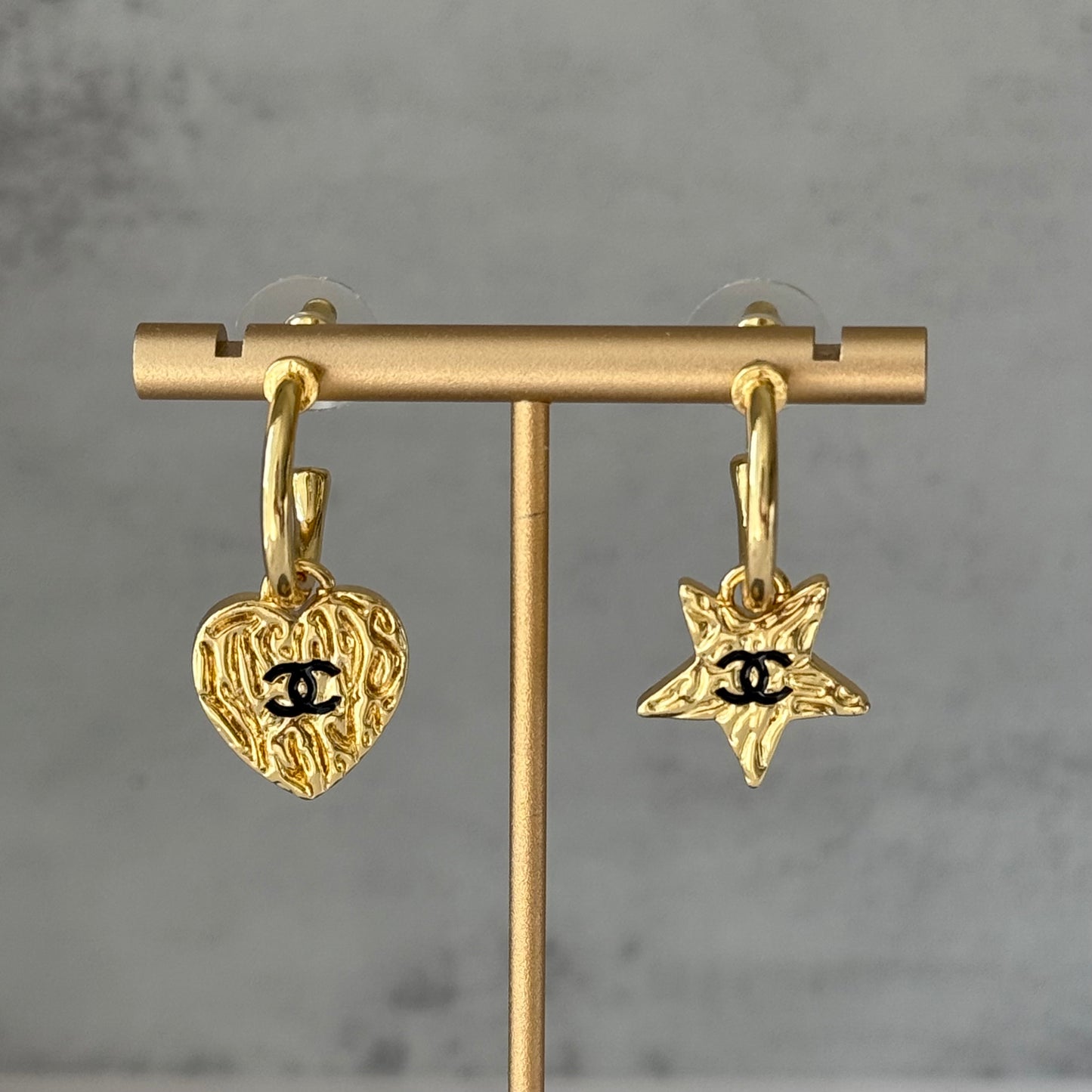 Coco Heart Stars gold earrings