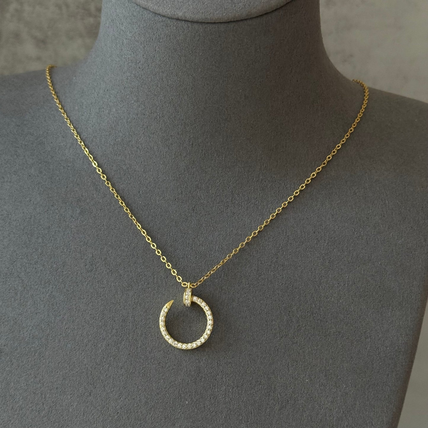 JUSTE UN CLOU PENDANT, DIAMONDS 925 silver gold plated