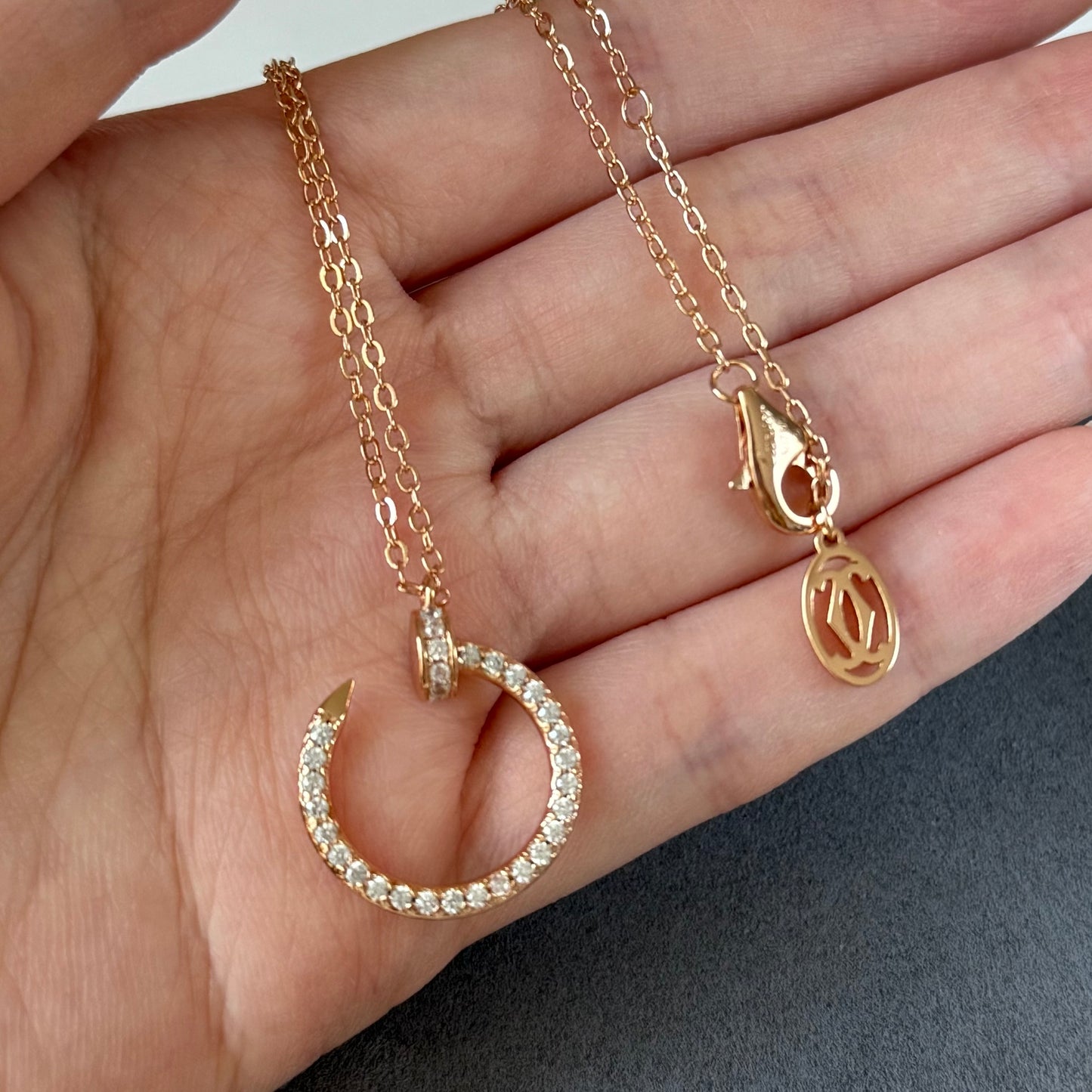 JUSTE UN CLOU PENDANT, DIAMONDS 925 silver gold plated