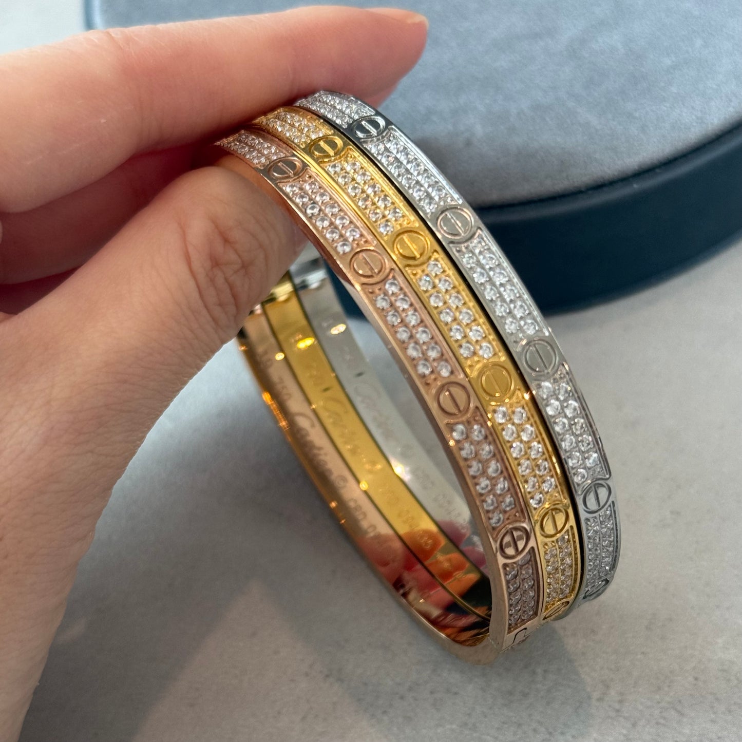 CZ Diamond Love bracelet Narrow