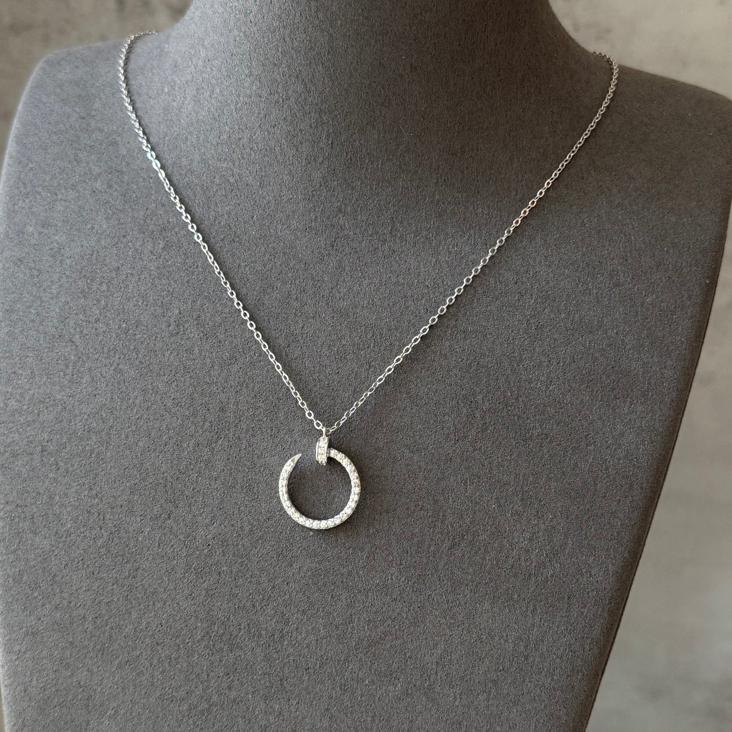 JUSTE UN CLOU PENDANT, DIAMONDS 925 silver gold plated