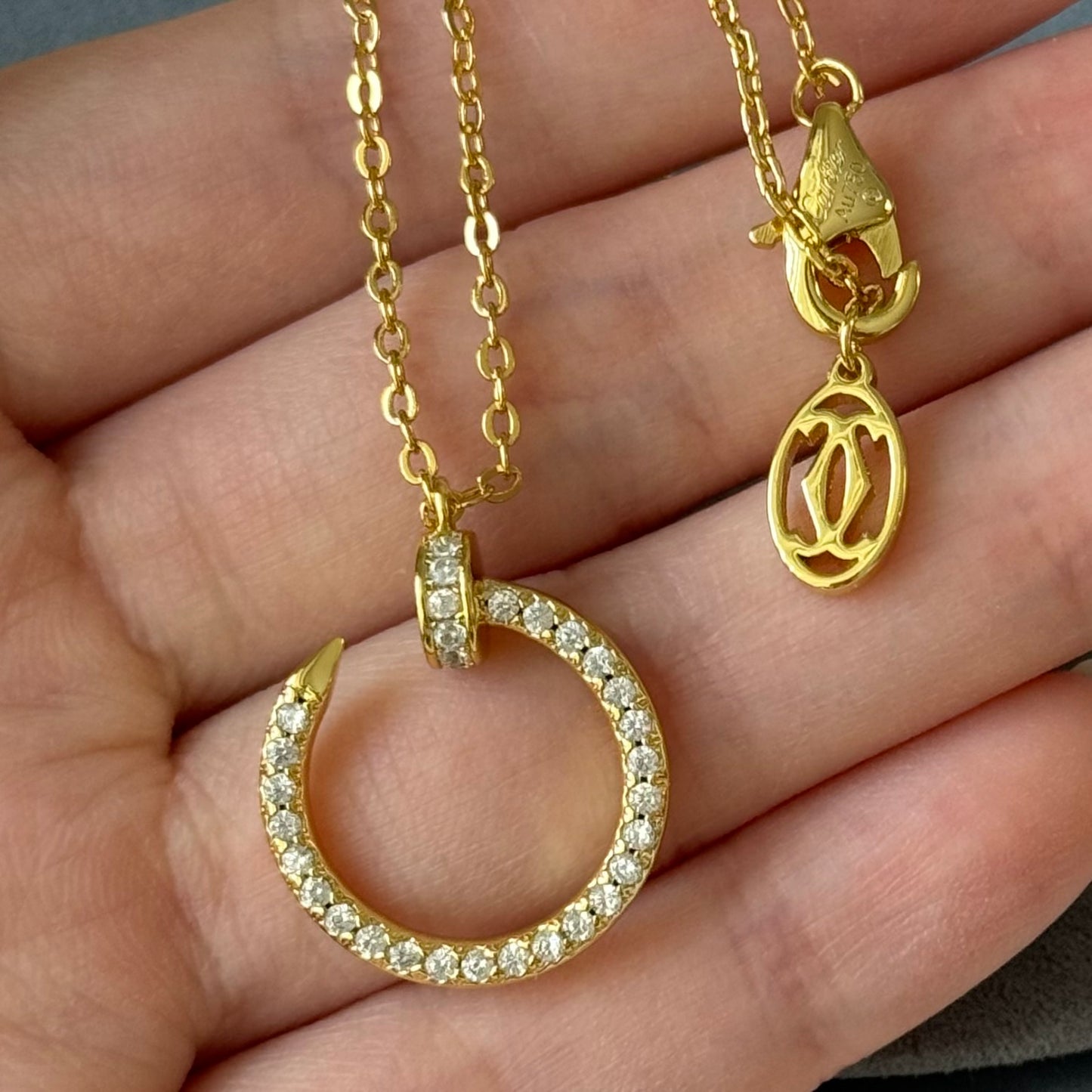 JUSTE UN CLOU PENDANT, DIAMONDS 925 silver gold plated