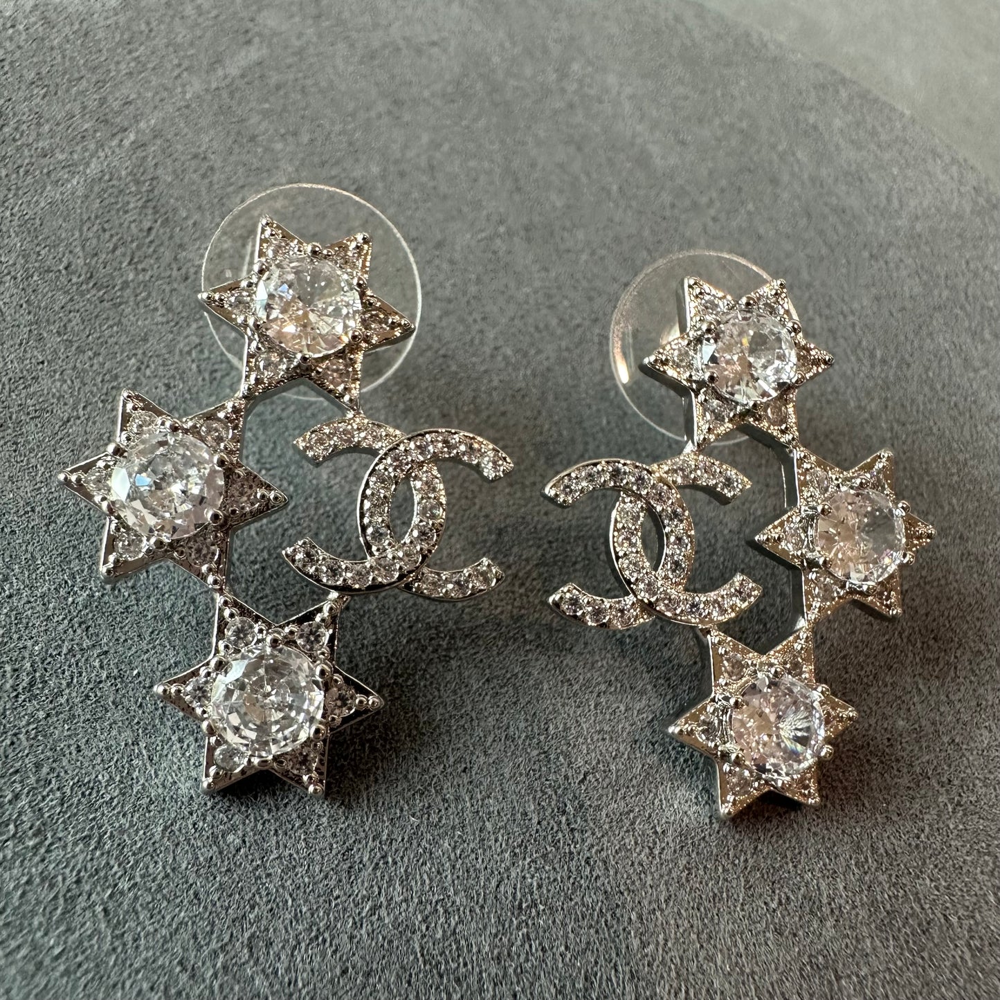 Coco cz diamond star Silver earring - ParadiseKissCo