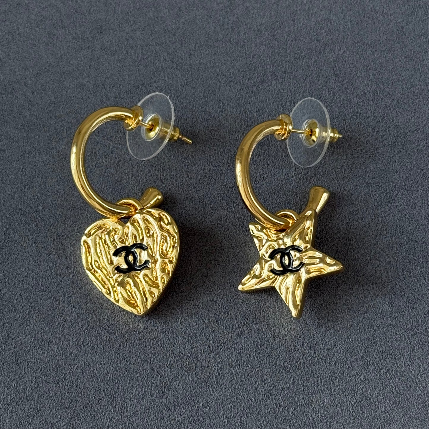Coco Heart Stars gold earrings