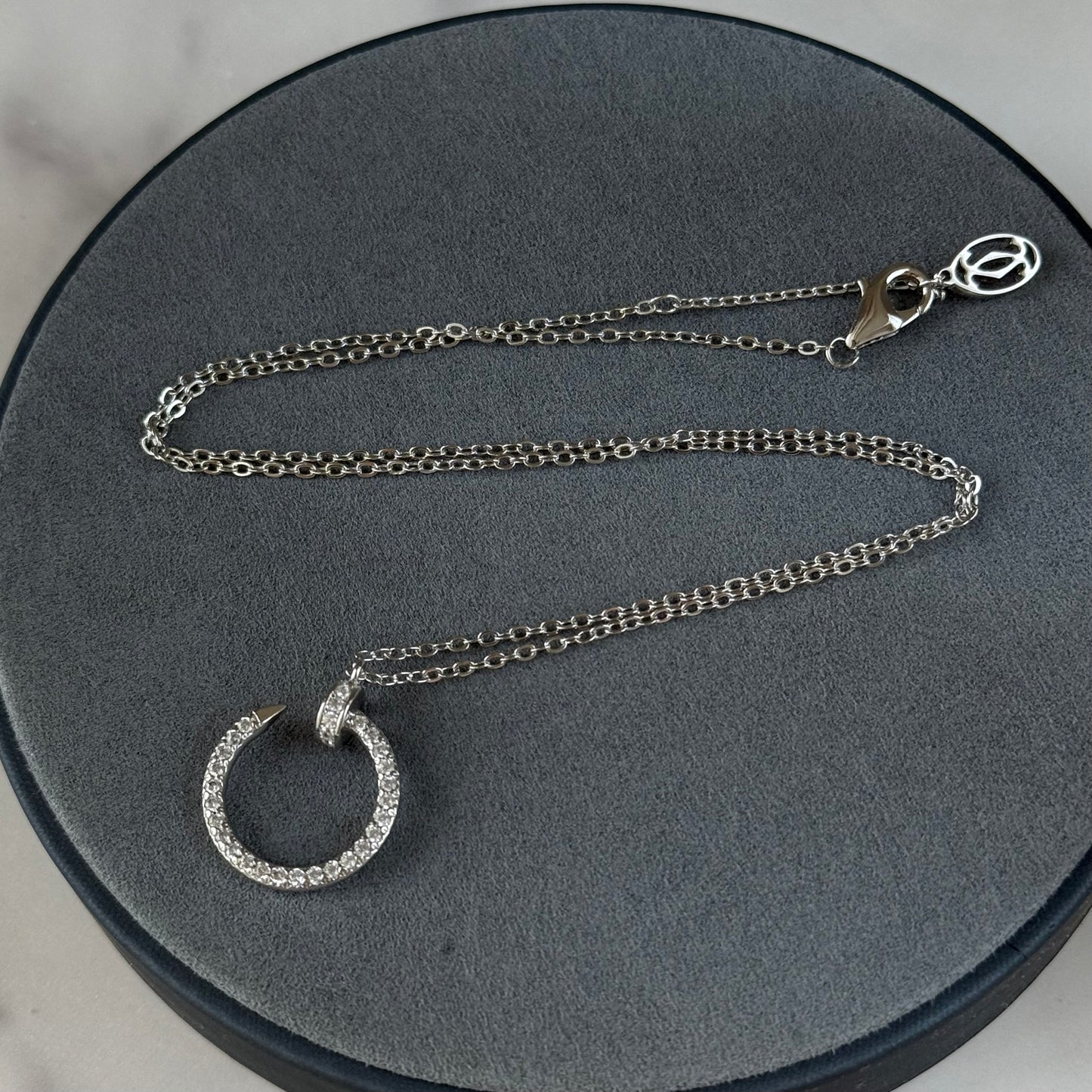 JUSTE UN CLOU PENDANT, DIAMONDS 925 silver gold plated