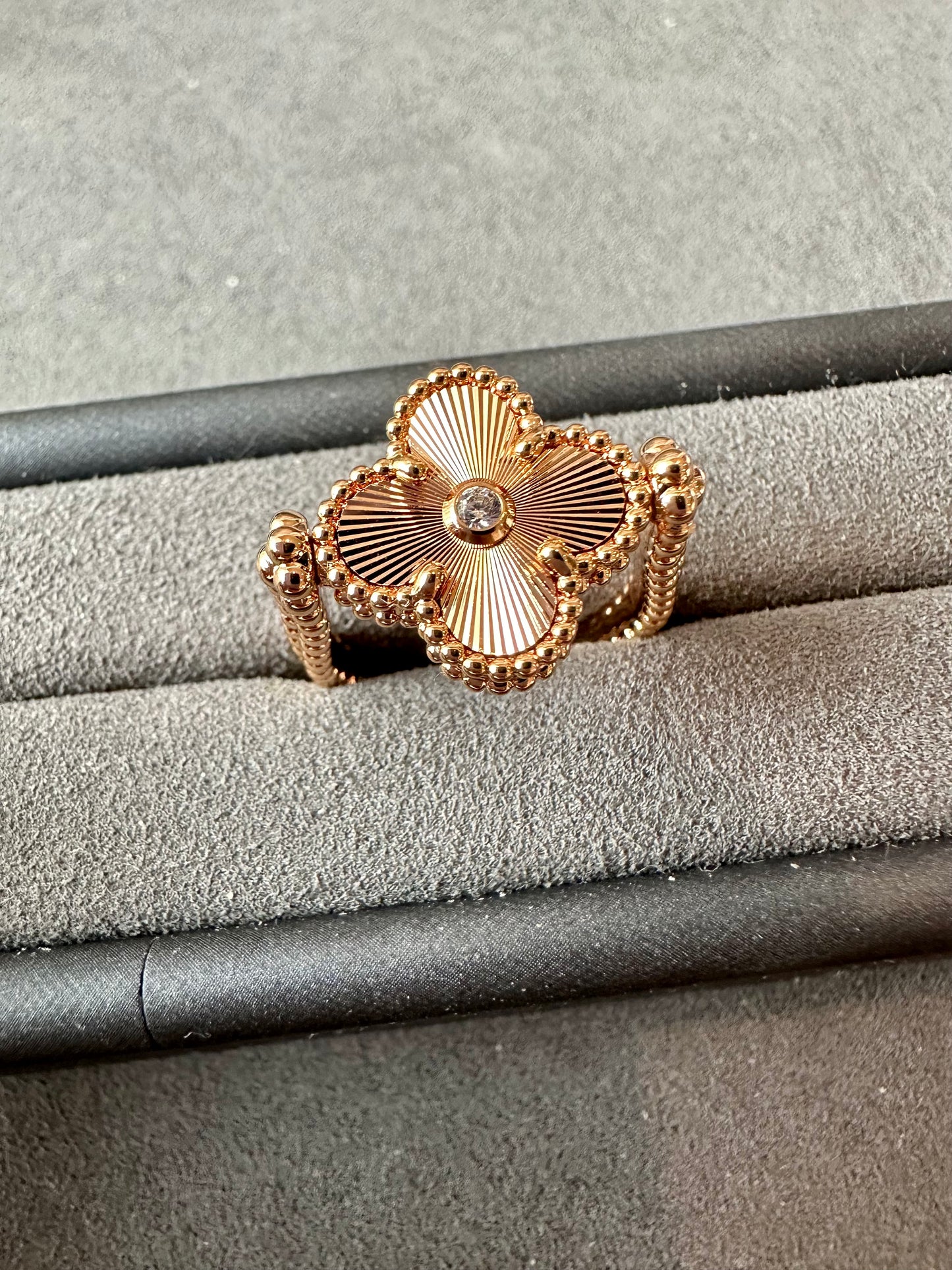 Guillioche carnelian two sided flip ring 925 silver 18k rose gold plated - ParadiseKissCo