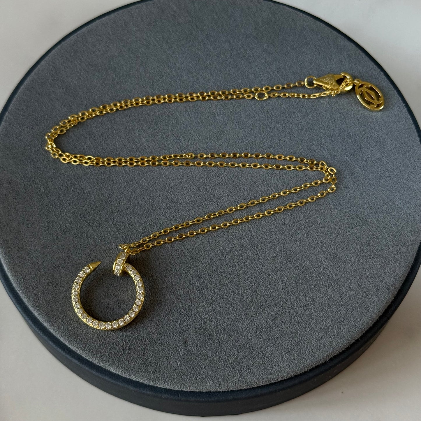 JUSTE UN CLOU PENDANT, DIAMONDS 925 silver gold plated