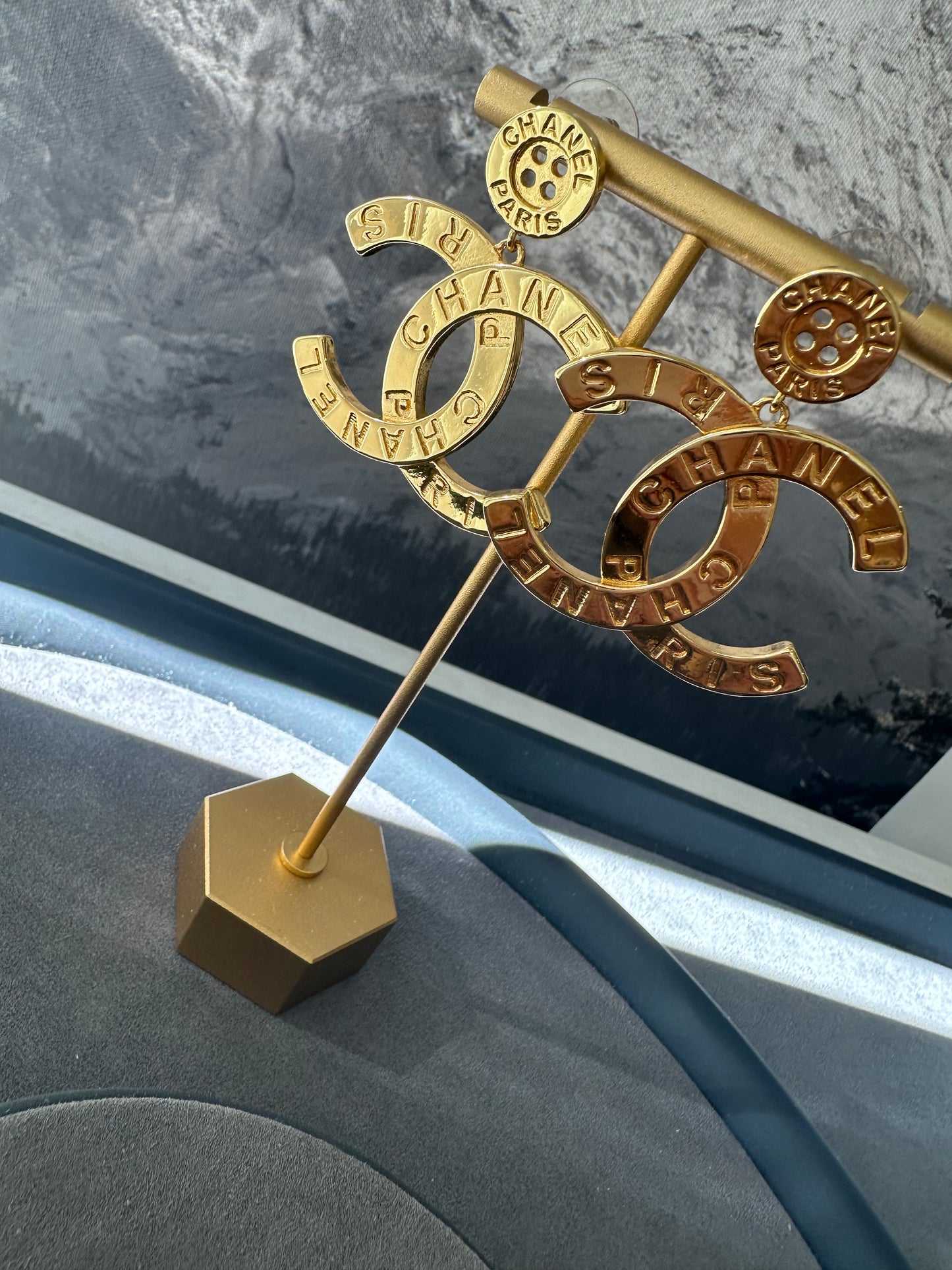 coco large gold dangle earring - ParadiseKissCo