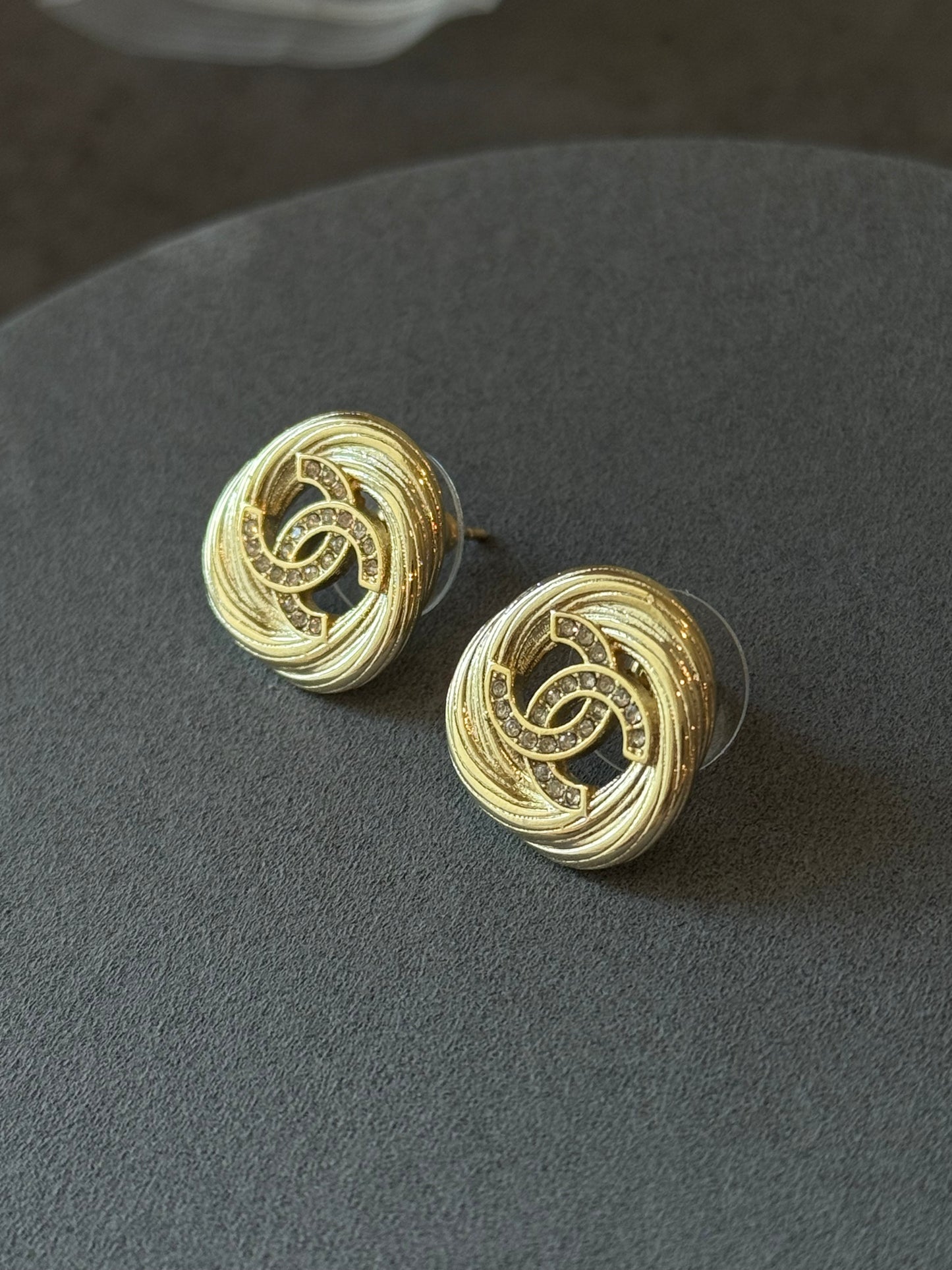 Coco cz gold stud earring