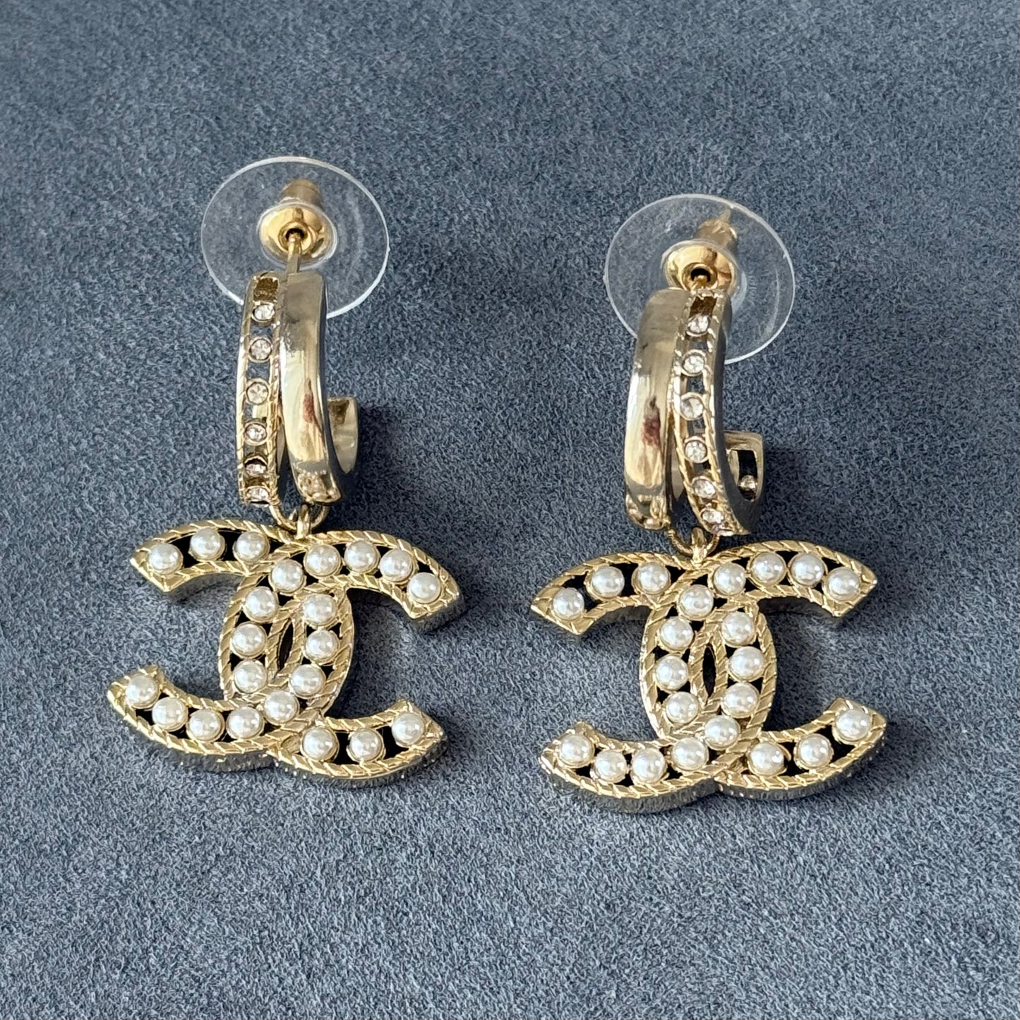 Coco pearl Hoops gold earring