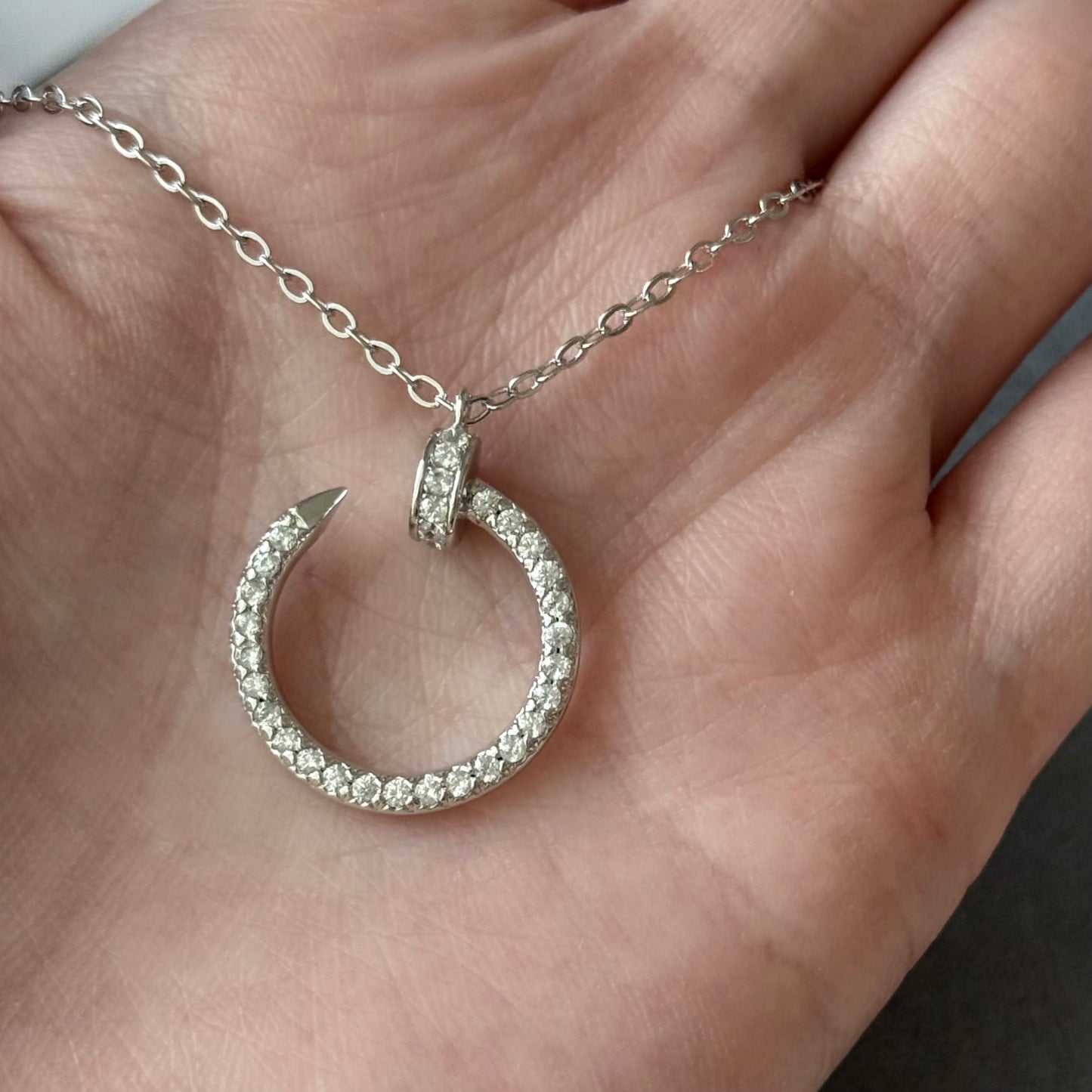 JUSTE UN CLOU PENDANT, DIAMONDS 925 silver gold plated