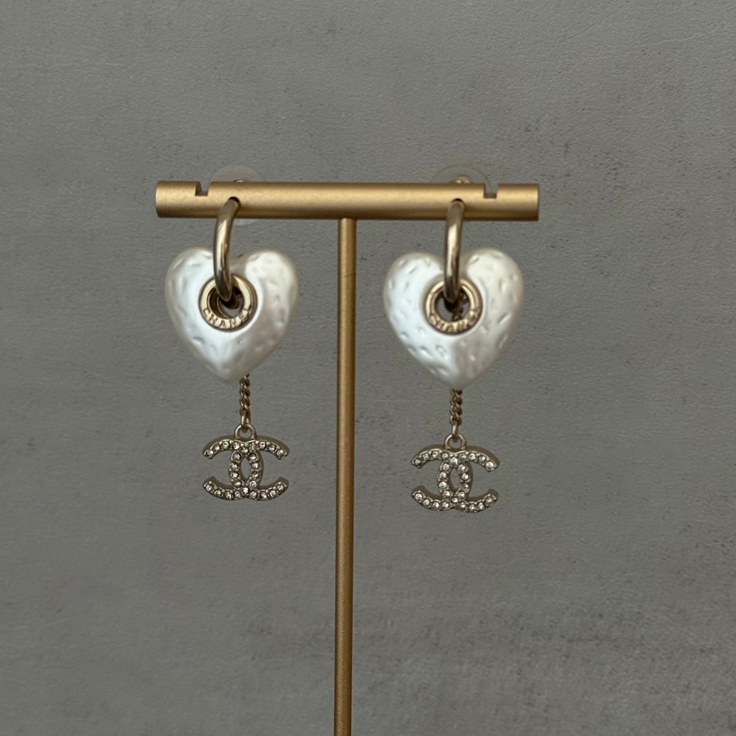 Coco heart pearl Hoops earrings