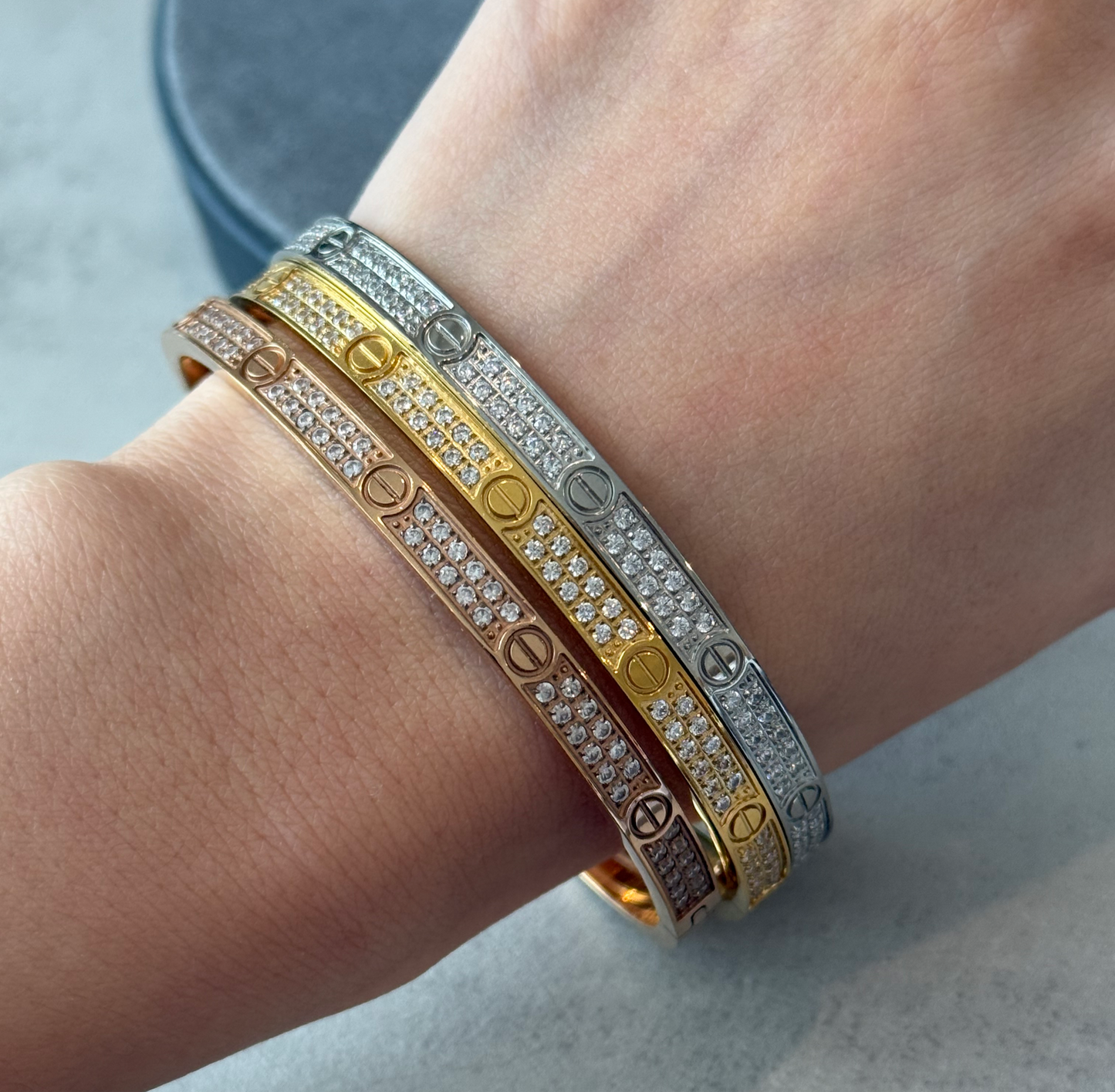 CZ Diamond Love bracelet Narrow
