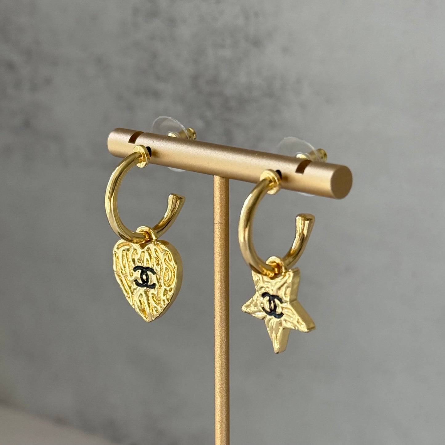 Coco Heart Stars gold earrings