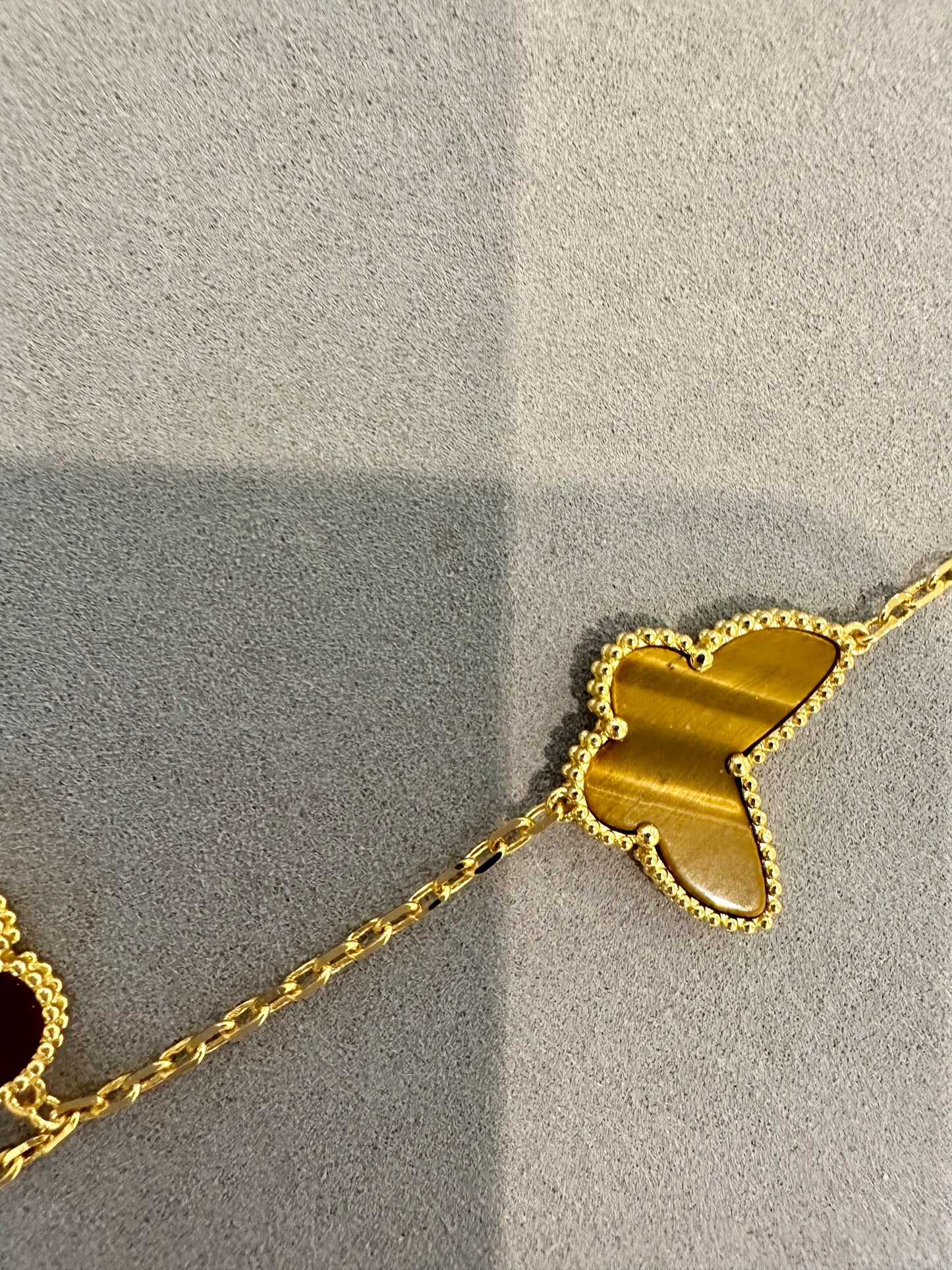 Butterfly clover bracelet 925 silver 18k gold plated clover bracelet 19cm - ParadiseKissCo
