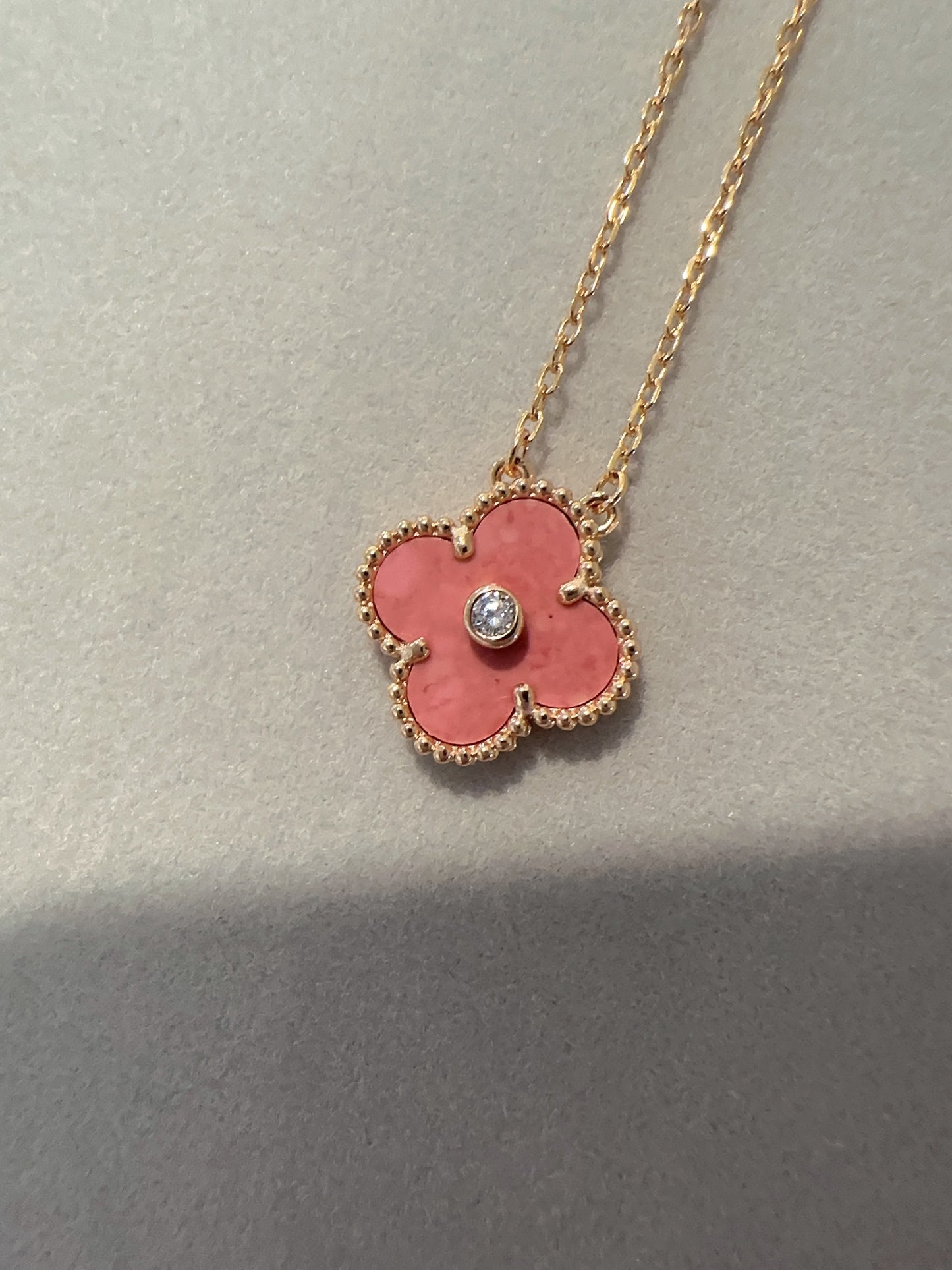 15mm Clover Necklace, Gold Plated, 925 Sterling Silver, Mother of Pearl, Onyx, Handcrafted Gift for Her - ParadiseKissCo