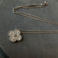 15mm cz Clover Necklace, Gold Plated, 925 Sterling Silver 42cm long