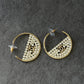 Coco Gold Tone Crystal CC Open Hoop Earrings