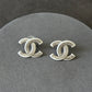 Coco White Enamel CZ Diamond Stud Earrings