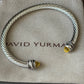 5mm Citrine, & Diamond Classic Cable Bracelet 19cm