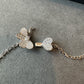 9 motif cz clover necklace 925 silver 18k white gold plated 42 cm long - ParadiseKissCo