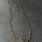 coco gold black leather cz choker necklace