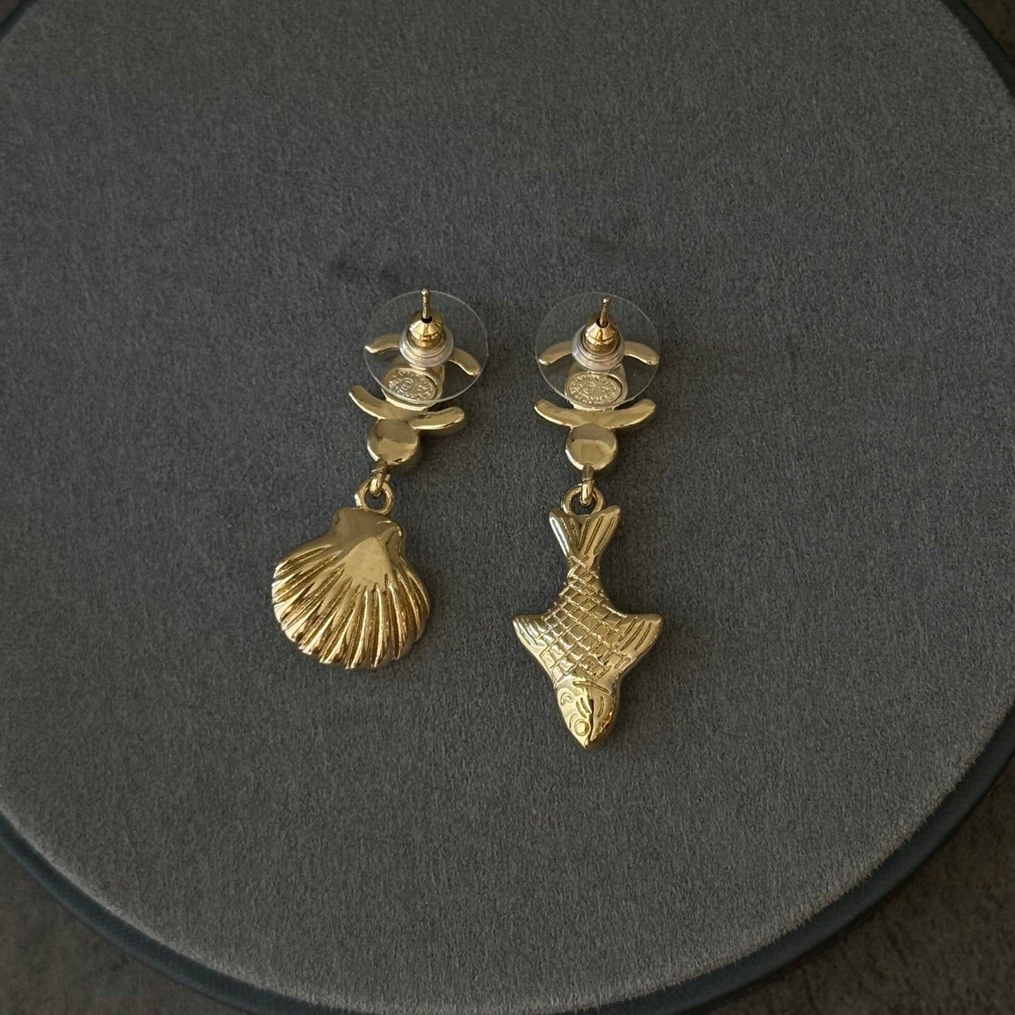 Coco Gold shell and pearl Dangle Earrings