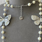 CD butterfly long pearl necklace