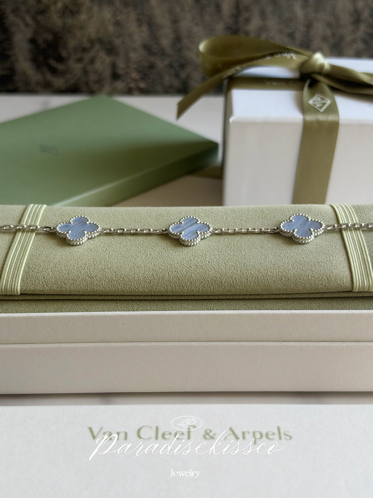 Vintage Alhambra Chalcedony Clover Bracelet