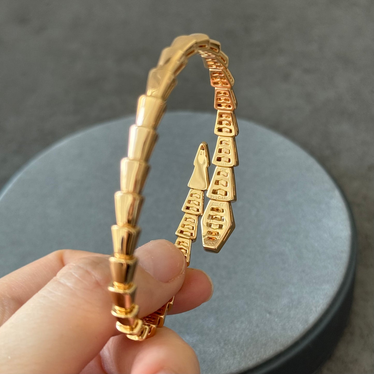 Snake Cz Bangle 925 18k Rose Gold Plated bangle bracelet 17cm