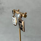 Coco black white rose gold earring