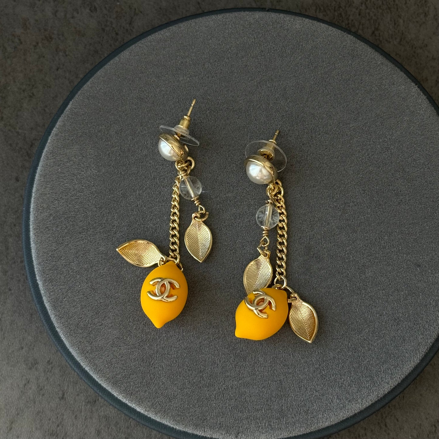 coco lemon gold dangle earring
