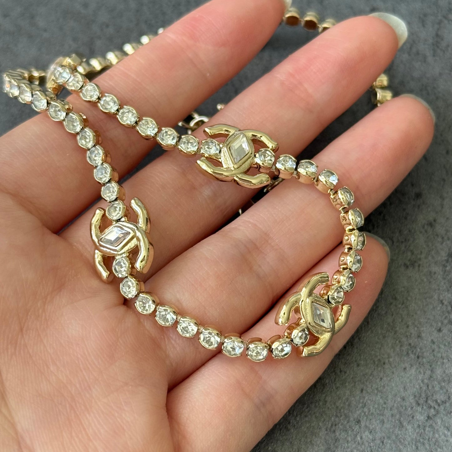 coco light gold diamond choker necklace