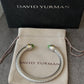 7mm Classic Cable Bracelet 14k Gold Cable Cuff with Peridot 19cm