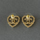 coco heart diamond light gold earring