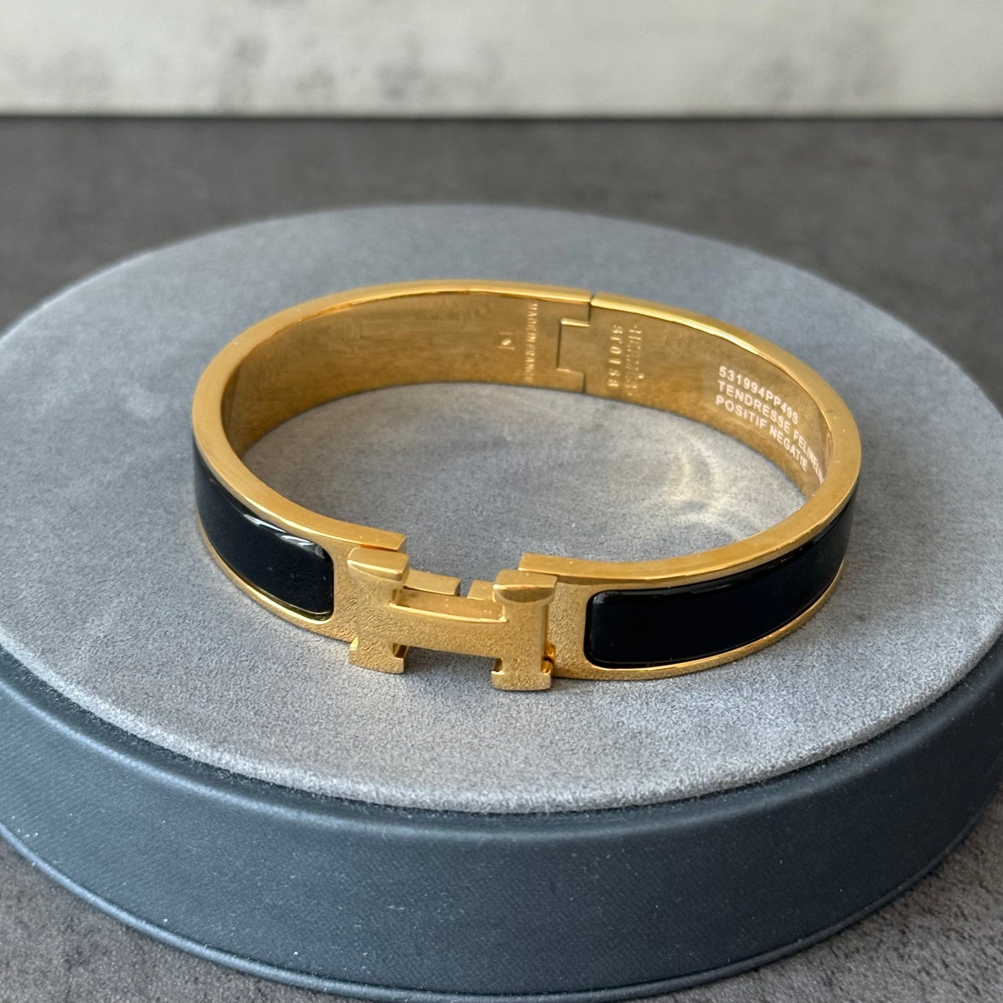 H Black Bracelet 7.5 inches 19cm