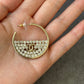 Coco Gold Tone Crystal CC Open Hoop Earrings