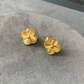 Guillioche 15mm clover earrings 925 silver 18k gold plated