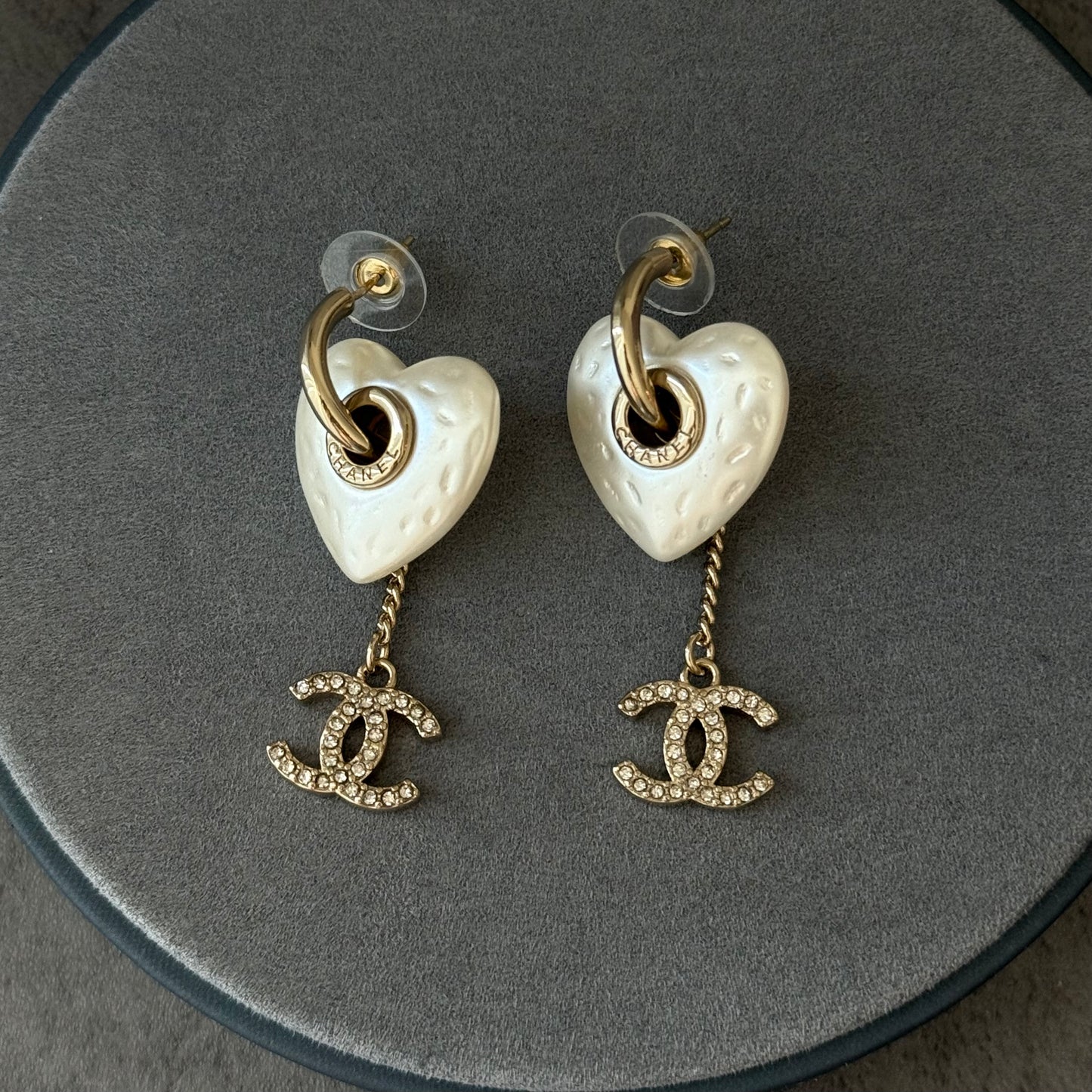 Coco heart pearl Hoops earrings