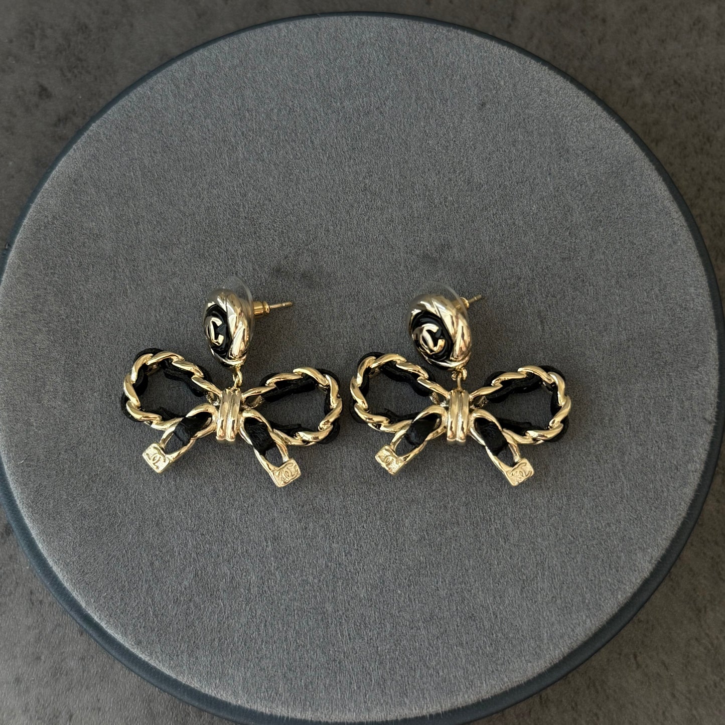 Coco Leather Bow Earrings