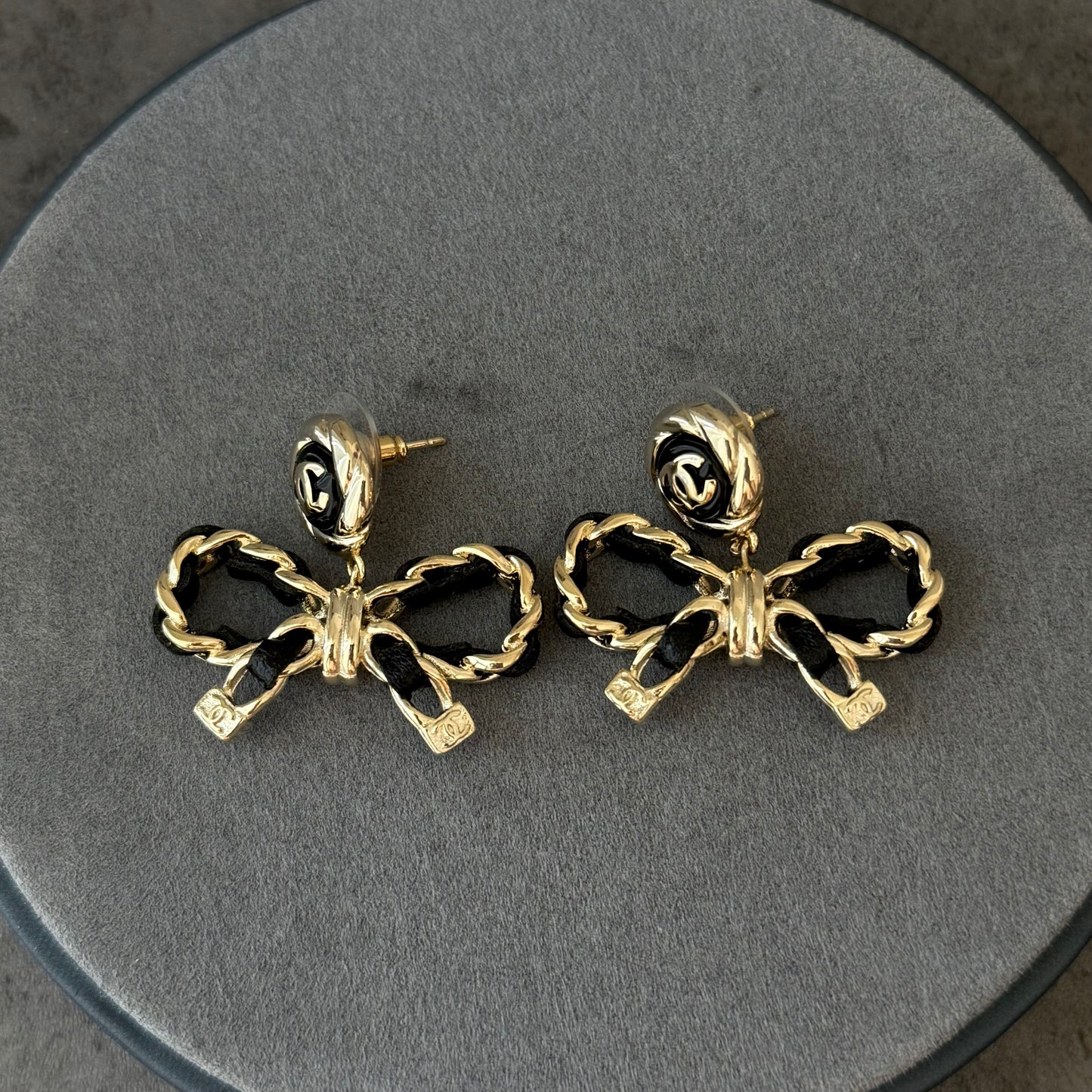 Coco Leather Bow Earrings