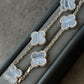 Chalcedony Clover Bracelet With White Gold Plated 7.5 inches CNC version