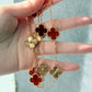 10 motifs Guilliche red carnelian clover necklace 925 silver 18k rose gold plated 42 cm long clover size 15mm