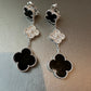 3 motifs Gemstone Cz clover earrings clover dangle earrings 18k gold plated