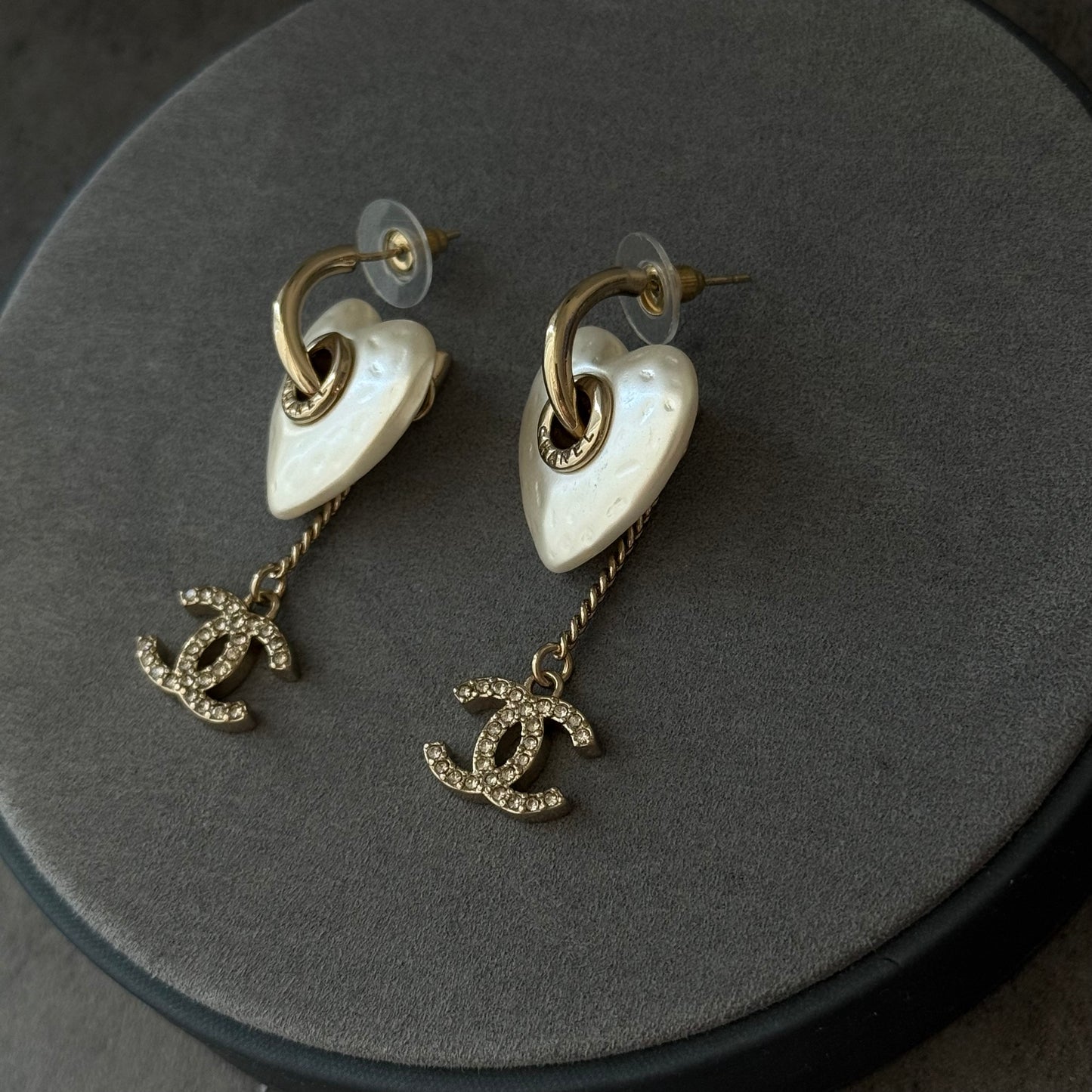 Coco heart pearl Hoops earrings