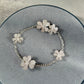 Cz frivole clover bracelet 925 silver 18k white gold plated 17cm long